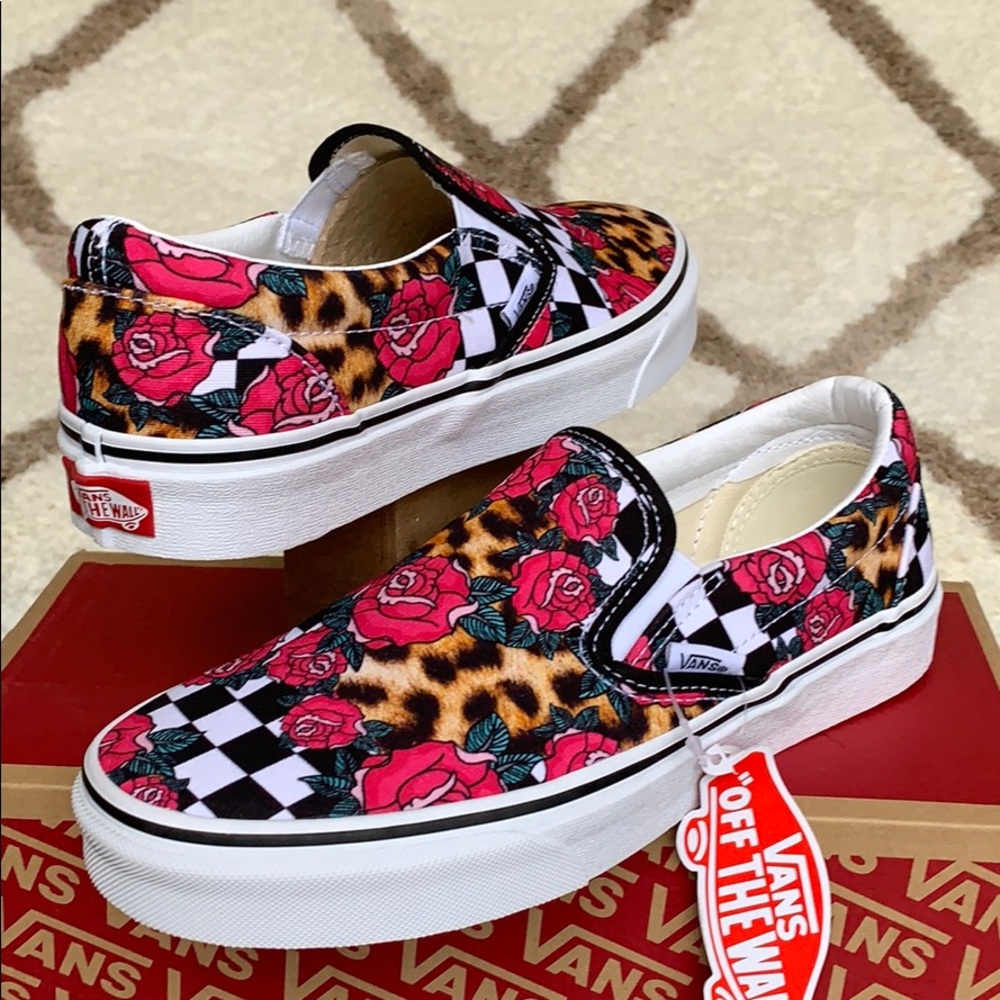 ••VANS CLASSIC SLIP ON ROSE/ANIMALCHCK TRWHT men’s - Picture 10 of 16